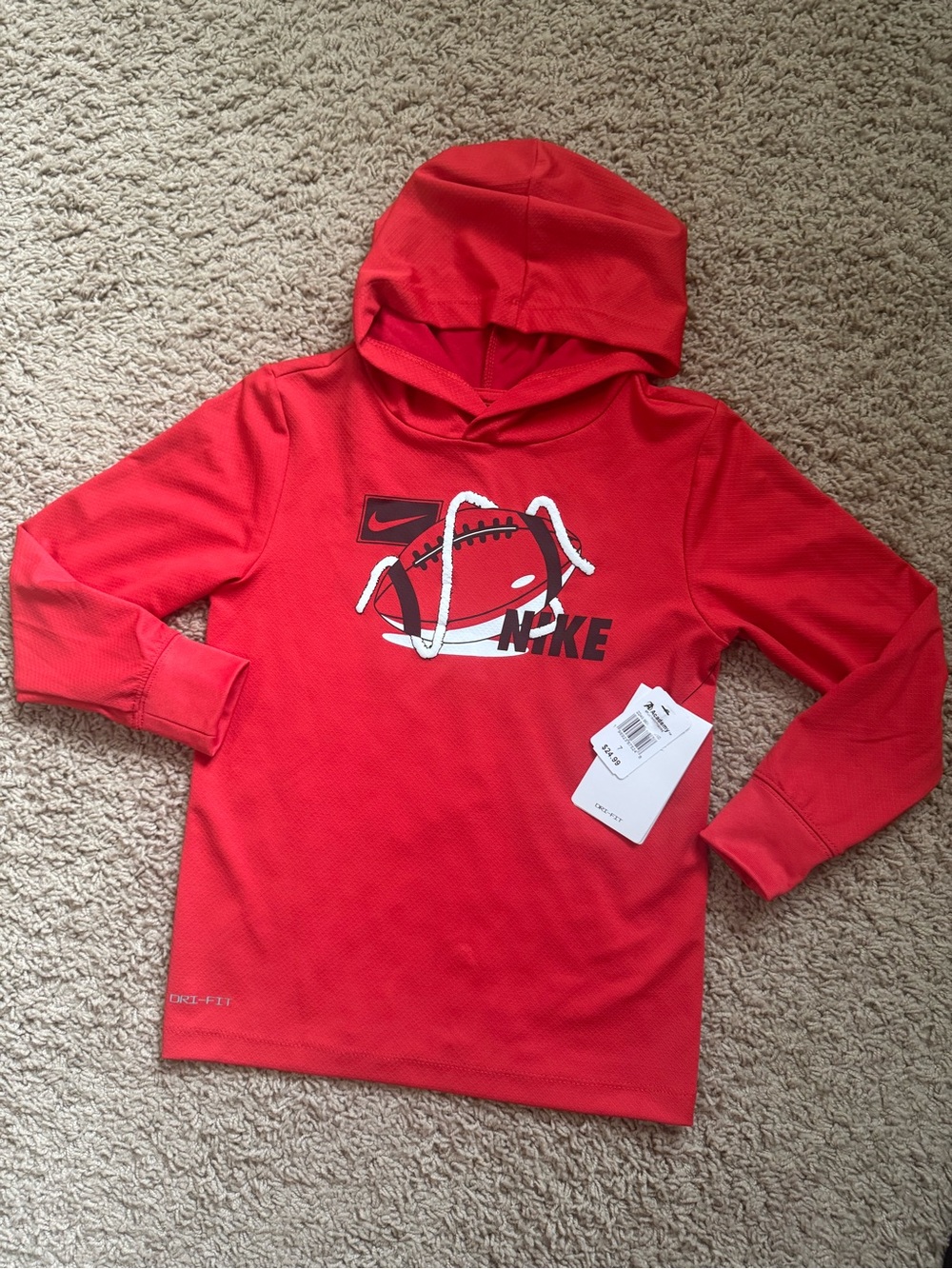 Nike Kids Hooded Long Sleeve Football Graphic Shirt